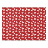 紅葉-深い 赤と白 テーブルクロス (正面(横))