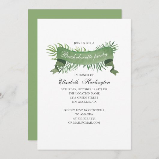 紅葉。熱帯バチェロレッテ 招待状 (正面/裏面)