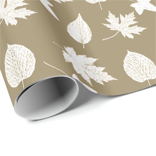 紅葉 – 白とタウペタン ラッピングペーパー (ロールコーナー)