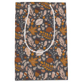 紅葉、秋の夜のシームレスなパターン ミディアムペーパーバッグ (正面)