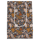 紅葉、秋の夜のシームレスなパターン ミディアムペーパーバッグ (裏面)