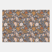 紅葉、秋の夜のシームレスなパターン ラッピングペーパーシート (正面3)