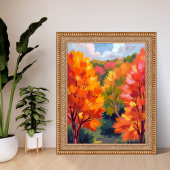 紅葉 | 秋の葉 水彩画 自然 ポスター