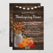 紅葉&素朴パンプキンスサンクスギビング 招待状 (正面/裏面)