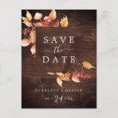 紅葉 | 素朴 Wood日付はがきを保存 インビテーションポストカード (正面)