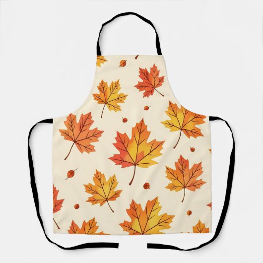紅葉 落ち葉 パターン エプロン (正面)