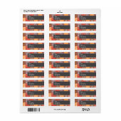 紅葉；赤、オレンジ、茶色のパッチワーク ラベル (フルシート)