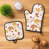 紅葉 鍋つかみ&鍋敷きセット (トップダウン)