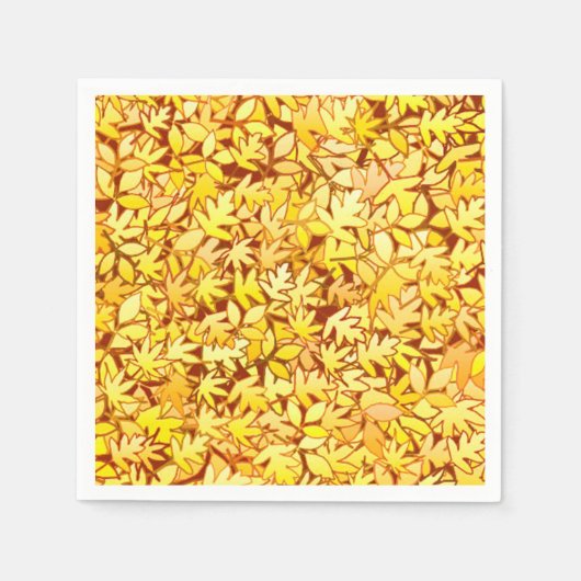 紅葉、黄金色 スタンダードカクテルナプキン (正面)