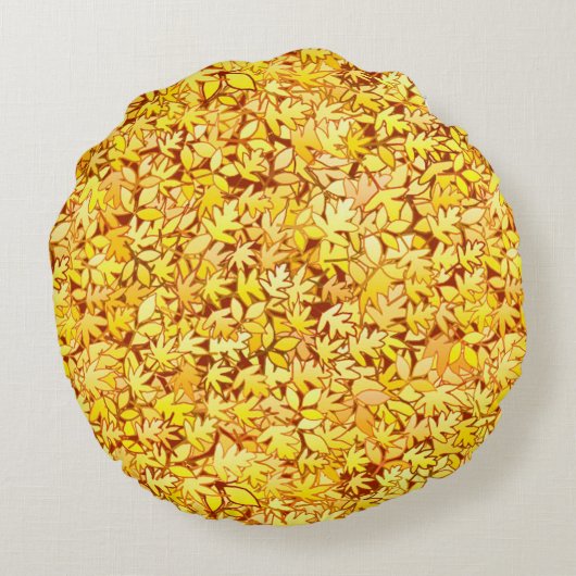 紅葉、黄金色 ラウンドクッション (裏面)