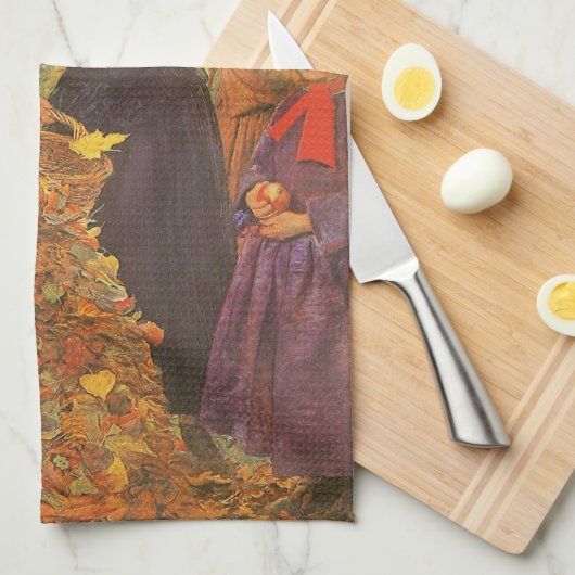 紅葉by Sir John Everett Millais キッチンタオル (四つ折り)