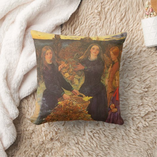 紅葉by Sir John Everett Millais クッション (ブランケット)