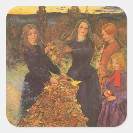 紅葉by Sir John Everett Millais スクエアシール (正面)