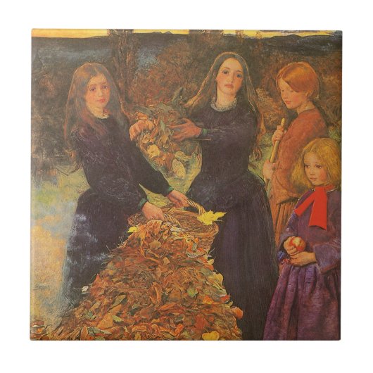 紅葉by Sir John Everett Millais タイル (正面)