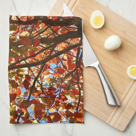 紅葉Fireworks キッチンタオル (四つ折り)