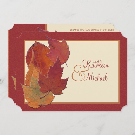 紅葉IIモノグラムの結婚式招待状2 招待状 (正面/裏面)