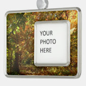 紅葉II黄秋撮影の天蓋 シルバープレートフレームオーナメント (左)
