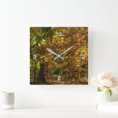 紅葉II黄秋撮影の天蓋 スクエア壁時計 (ホーム)