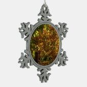 紅葉II黄秋撮影の天蓋 スノーフレークピューターオーナメント (左)