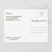 紅葉Mason Jar 素朴日付カードを保存 案内ポストカード (裏面)