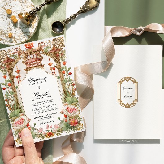 紅蓮と花結婚の茶道 招待状