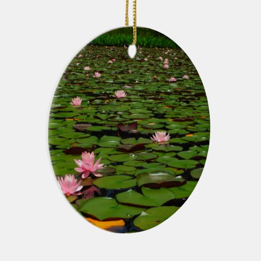 紅蓮の睡蓮の花池 セラミックオーナメント (右)