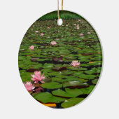 紅蓮の睡蓮の花池 セラミックオーナメント (左)