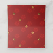 紅蓮の花模様結婚の折り座席表 プレイスカード (内部開封)