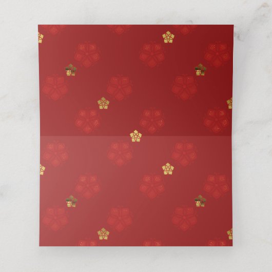 紅蓮の花模様結婚の折り座席表 プレイスカード (内部開封)