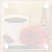 紅薔薇とパリのコーヒー ガラスコースター (裏面)