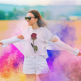 紅薔薇の女性 Tシャツ