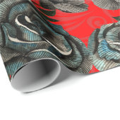 紅薔薇の模様 ラッピングペーパー (ロールコーナー)