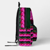 紅薔薇の花と雨粒パーソナライズされた プリントバックパック (左)