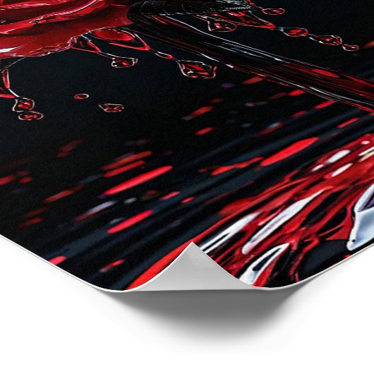 紅薔薇の花 ポスター (角)