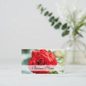 紅薔薇の花 名刺 (スタンド正面)