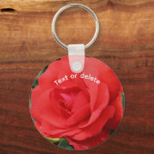 紅薔薇パーソナライズされた花 キーホルダー (裏面)