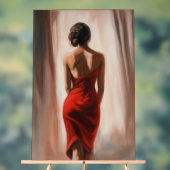 紅装女性の油絵 アクリルサイン (ニュートラル)