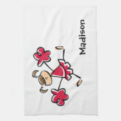 紅赤チアリーダー キッチンタオル (縦)