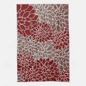 紅銀のダリアス キッチンタオル (縦)