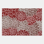 紅銀のダリアス ラッピングペーパーシート (正面)