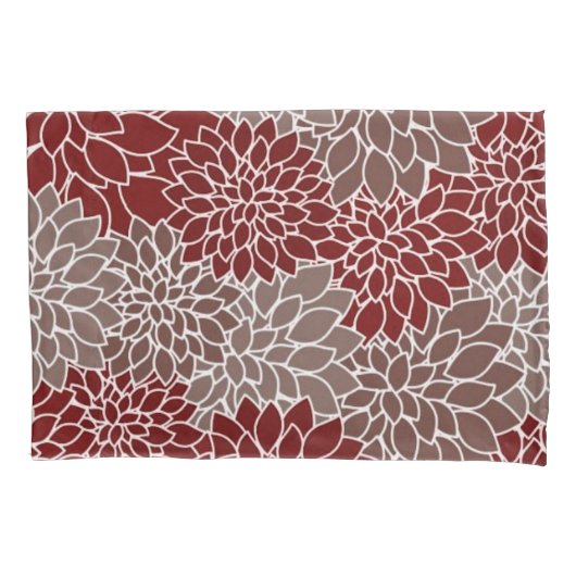 紅銀のダリアス 枕カバー (正面)