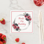 紅銀花エレガント誕生会 スタンダードカクテルナプキン (インサイチュ)