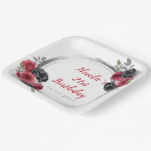 紅銀花エレガント誕生会 ペーパープレート (傾斜あり)