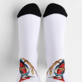 紅青のキツツキ ソックス (上部)