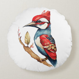 紅青のキツツキ ラウンドクッション