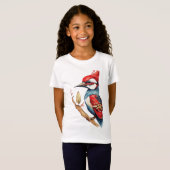 紅青のキツツキ Tシャツ (正面フル)