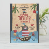 紅青の海賊クール誕生会の招待状 招待状 (スタンド正面)