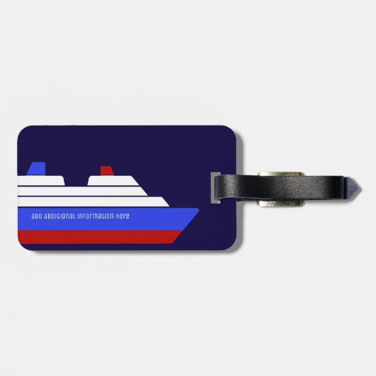 紅青クルーズ海パーソナライズされた旅 ラゲッジタグ (裏面横)