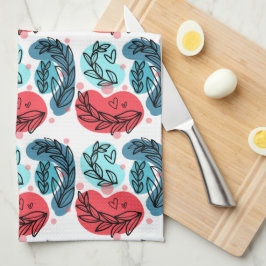 紅青抽象芸術 キッチンタオル