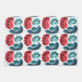 紅青抽象芸術 キッチンタオル (横)